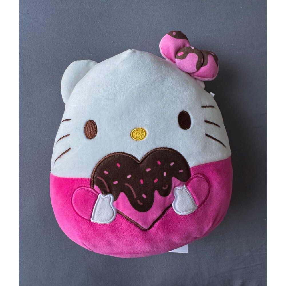 Sanrio Squishmallow Hello Kitty 8" Valentine Chocolate Heart Pink Plush Toy Cute